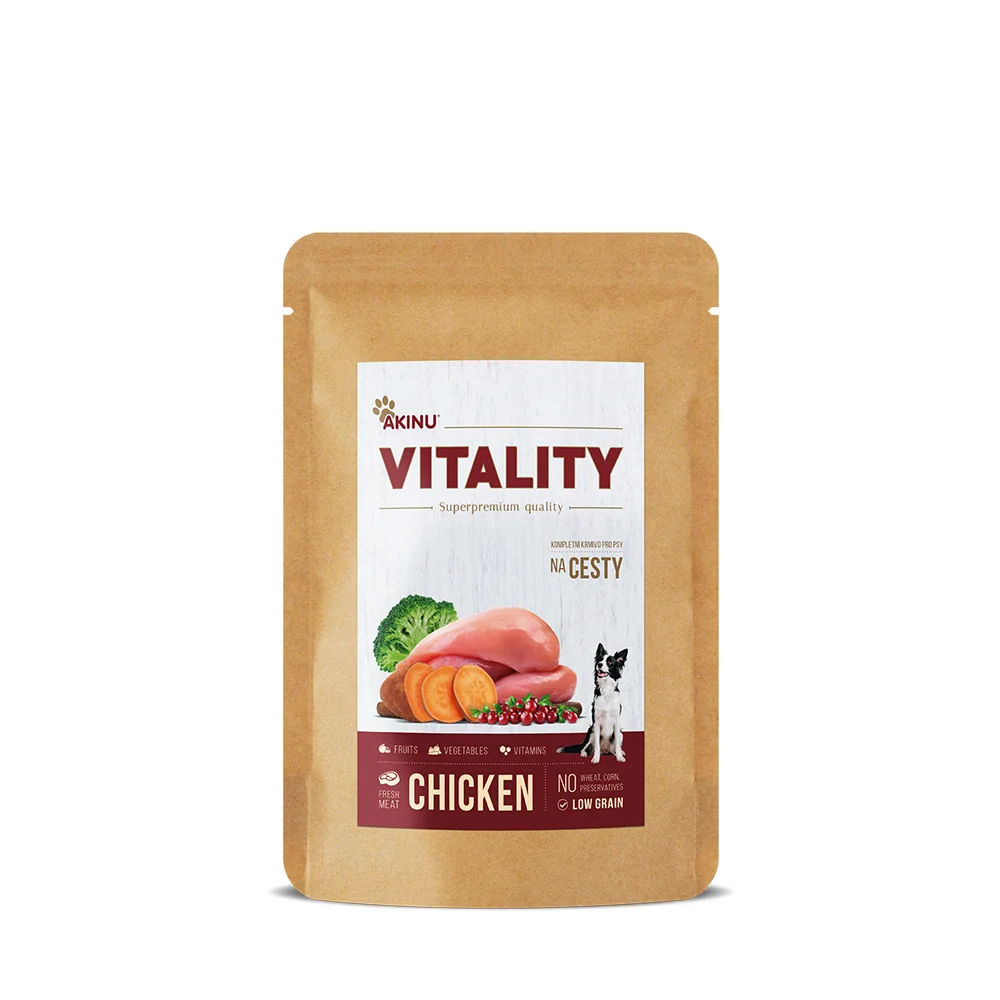 Akinu VITALITY na cesty kuřecí pro psy 4 x 150 g