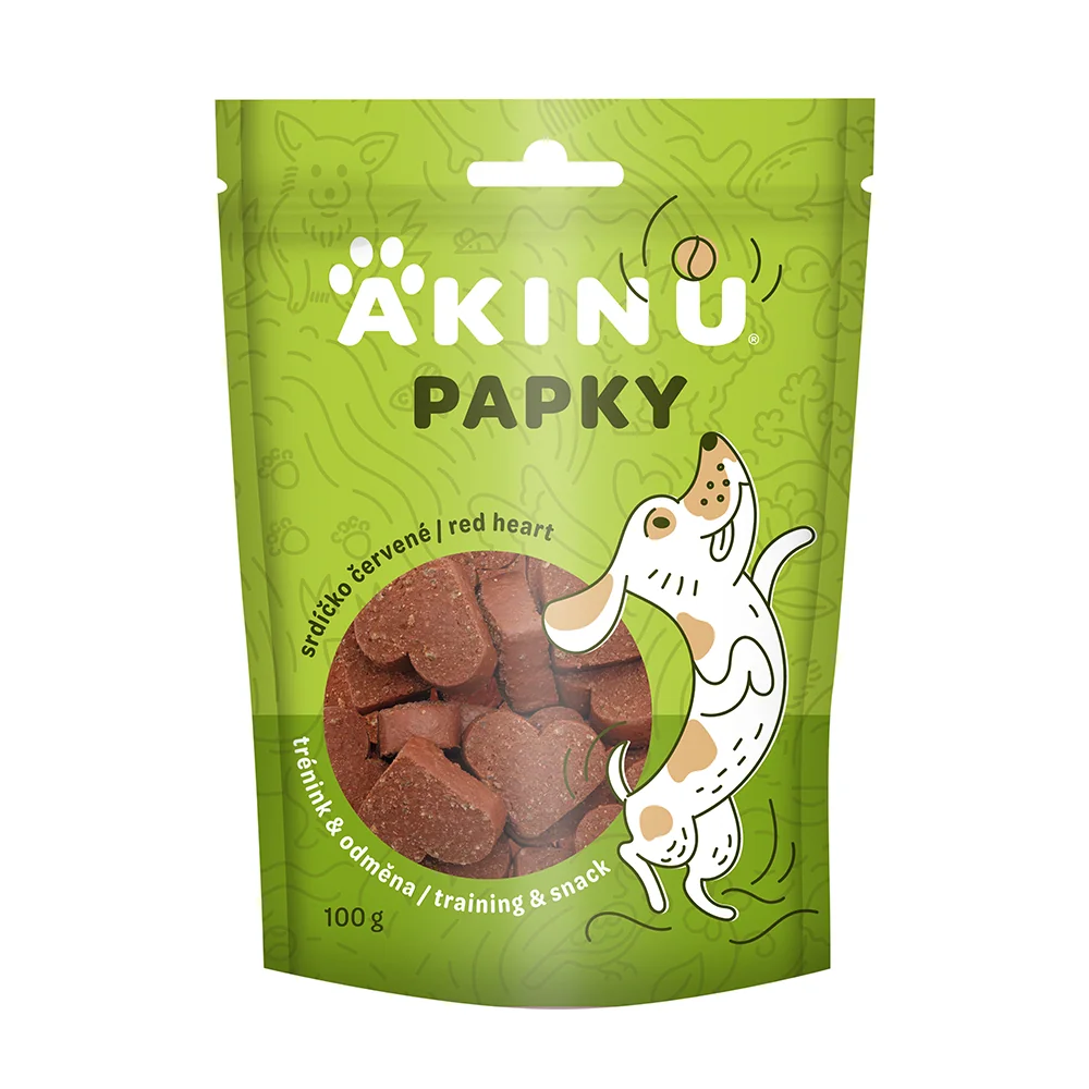 Akinu PAPKY Srdíčko červené pamlsek pro psy 6 x 100 g 