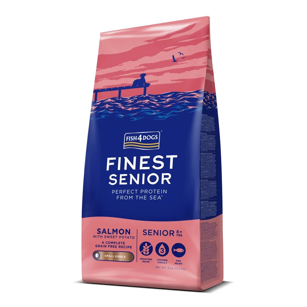 Fish4Dogs Granule malé pro starší psy Finest losos se sladkými bramborami 6 kg, 8+