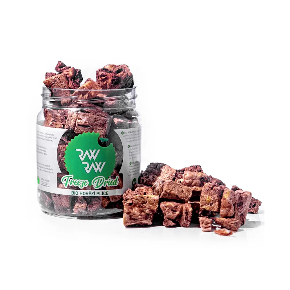 Raw Raw Mrazem sušené BIO hovězí plíce pamlsky pro psy 50 g