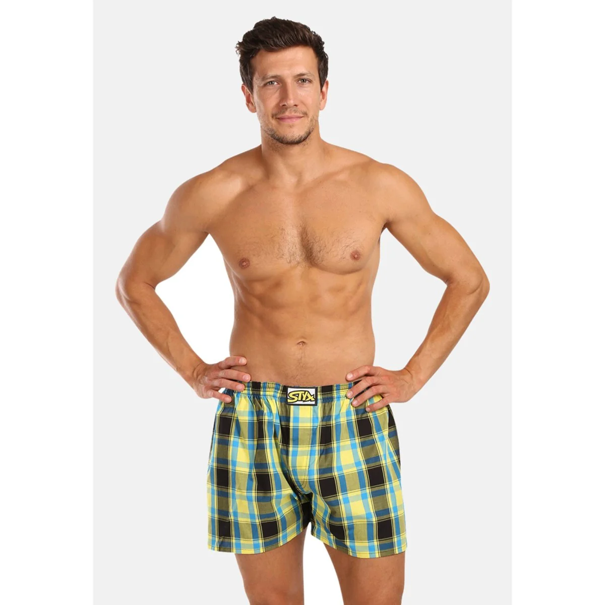 Styx Pánské trenky klasická guma vícebarevné (A1033) XL 