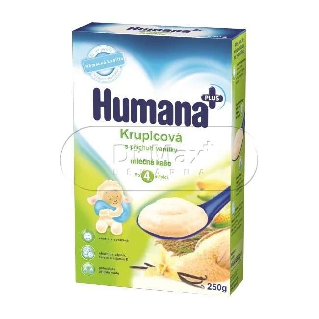 Humana kaše mléčná 250g krupice-vanilka 4M