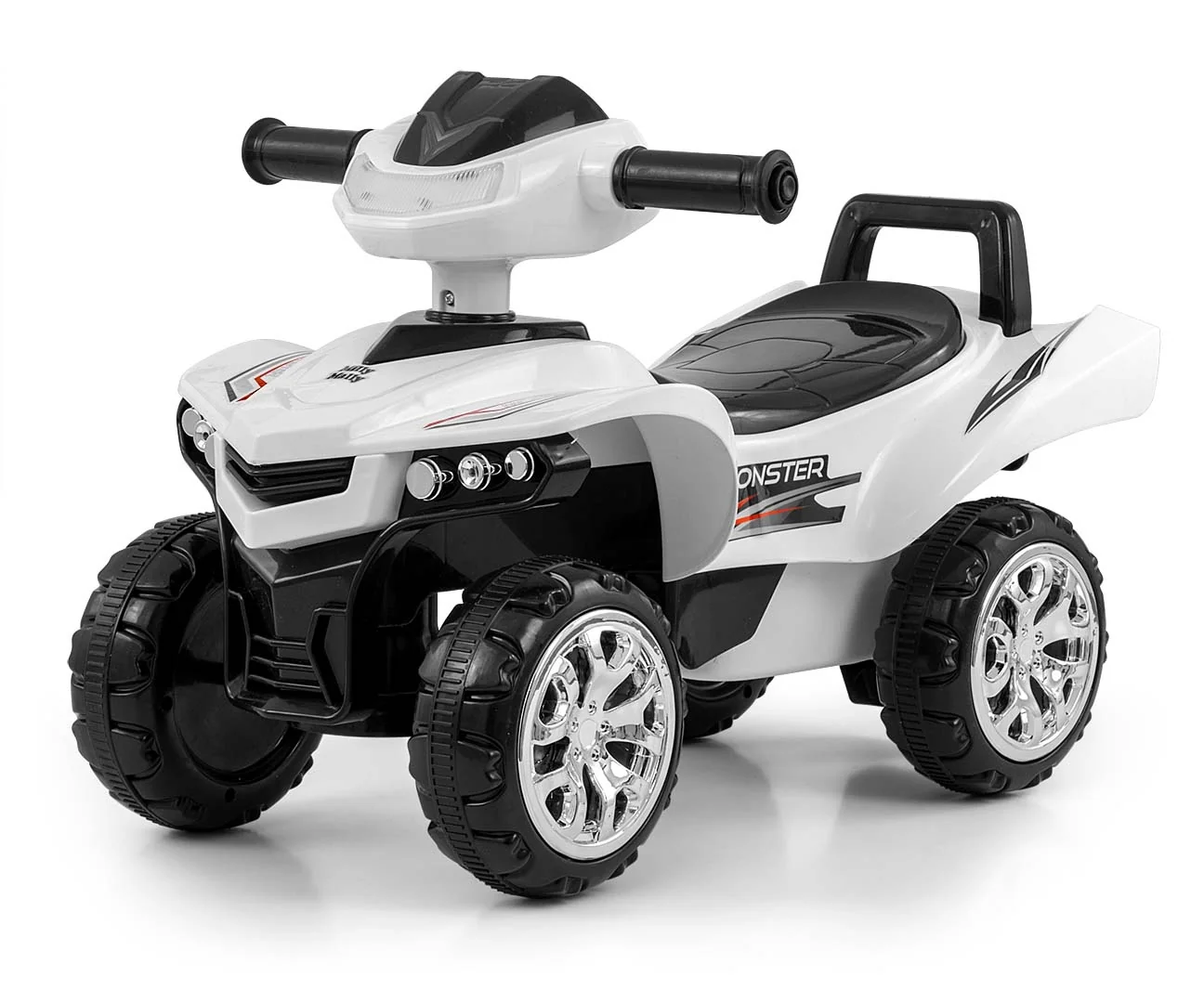 Milly Mally Dětské odrážedlo čtyřkolka Quad Monster Milly Mally, zvuky, světlo - bílé
