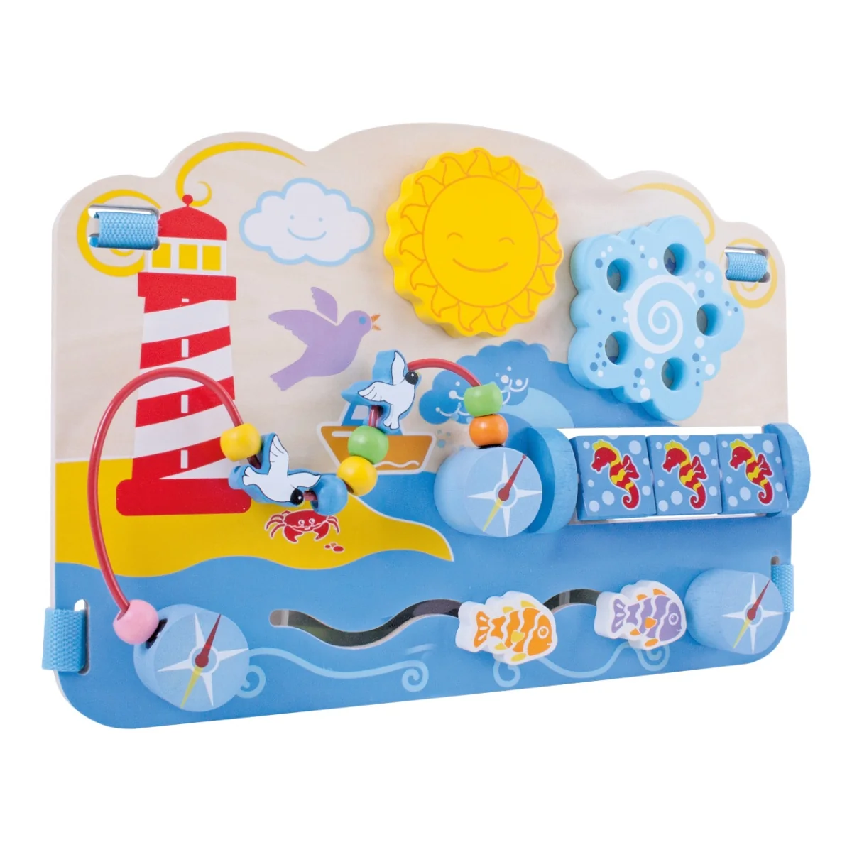Bigjigs Toys Dřevěná motorická deska moře