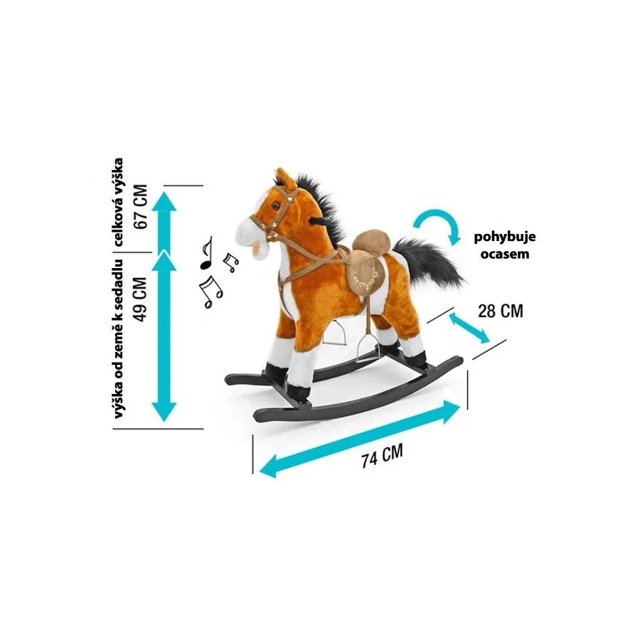 Adam Toys Houpací kůň Mustang Dark Brown