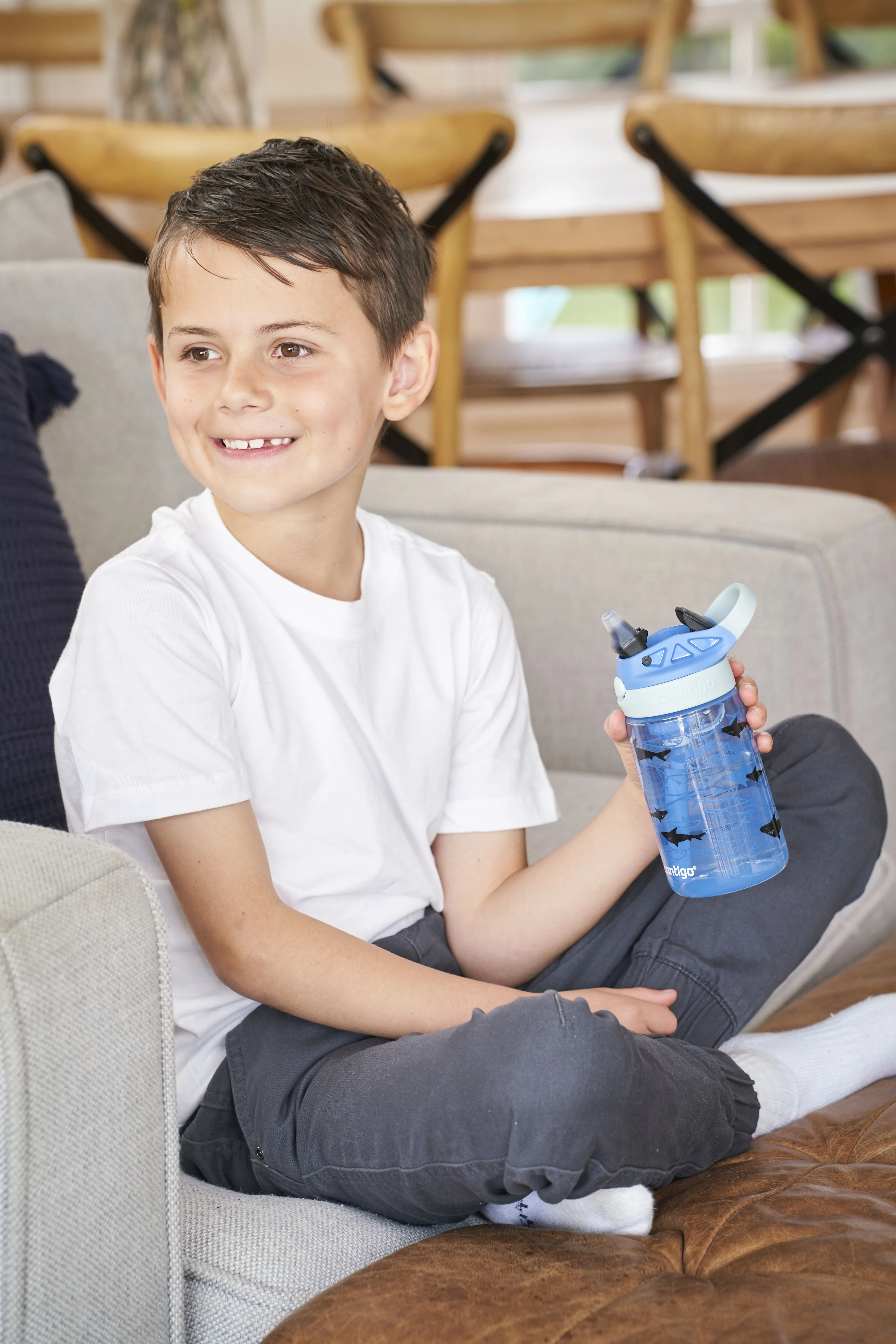 Contigo Dětská láhev Easy Clean Blue Sharks modrá 420 ml