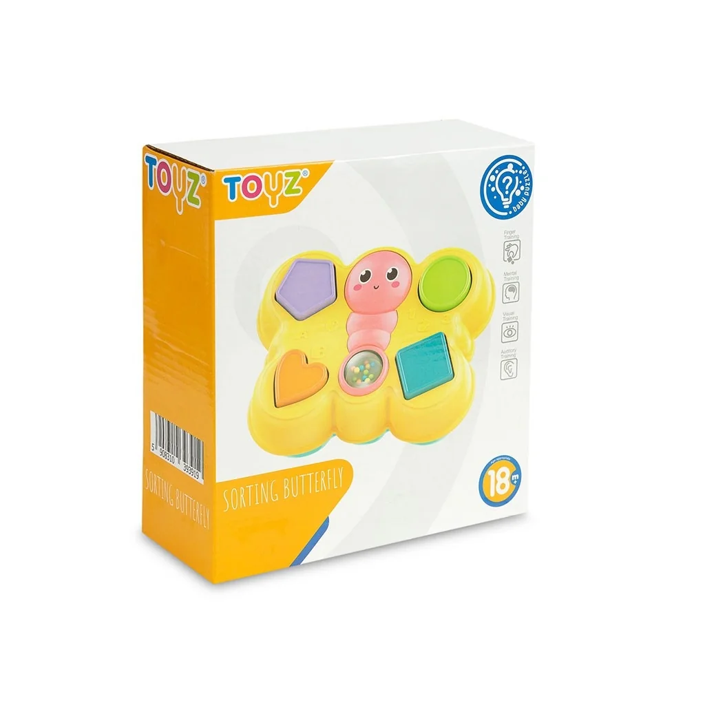 TULIMI Edukační vkládačka Motýl, Toyz, žlutá