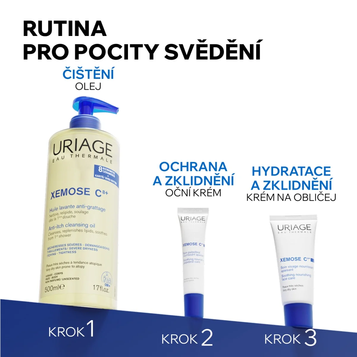 Uriage Xémose C8+ Krém na obličej pro velmi suchou až atopickou pleť 40 ml