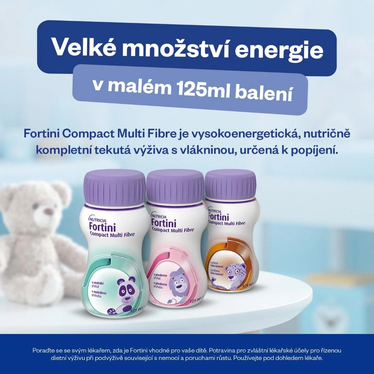 Fortini Compact Pro děti s vlákninou Neutral 4x125 ml