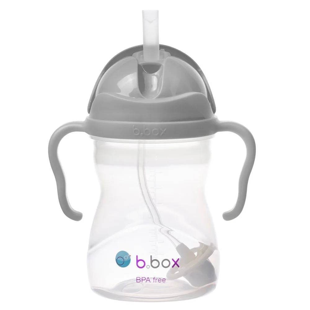 B.BOX Hrneček s brčkem - šedý 240 ml