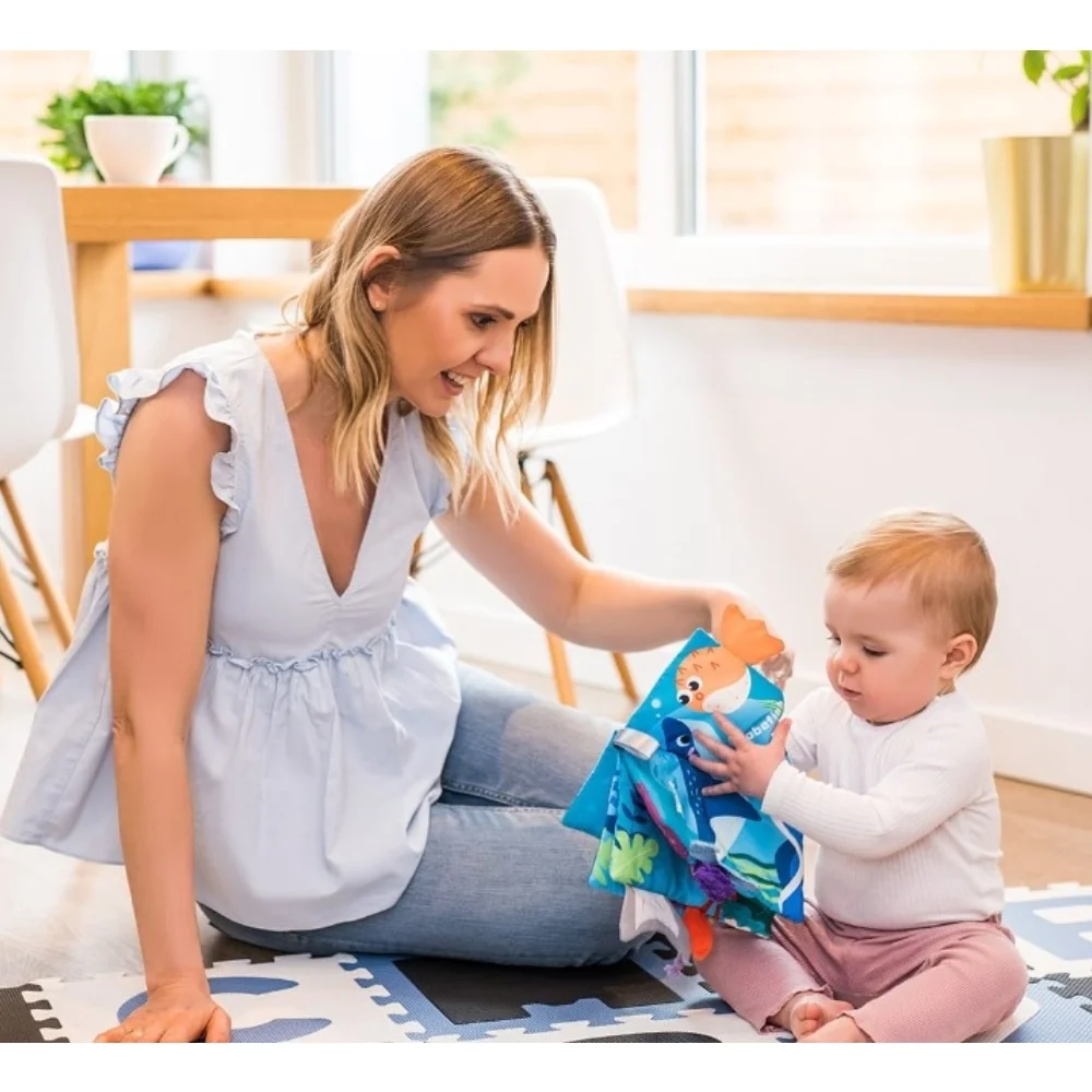 Babyono Pěnové puzzle - Písmena, 10ks, modrá/černá/bílá,