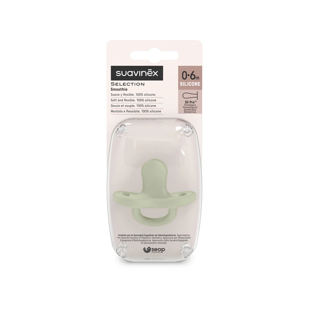 Suavinex Colour Essence Fyziologický dudlík 0–6m 1 ks zelený