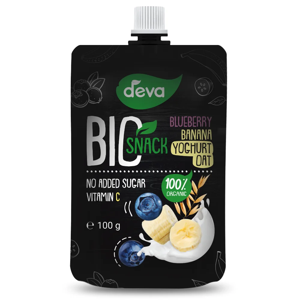 Deva BIO snack borůvka, banán, jogurt a oves kapsička 100 g