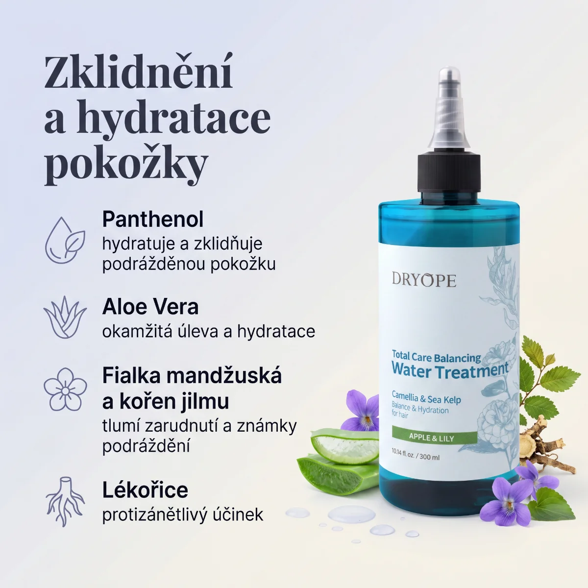 DRYOPE Apple&Lily lehká pečující kúra proti lupům 300 ml