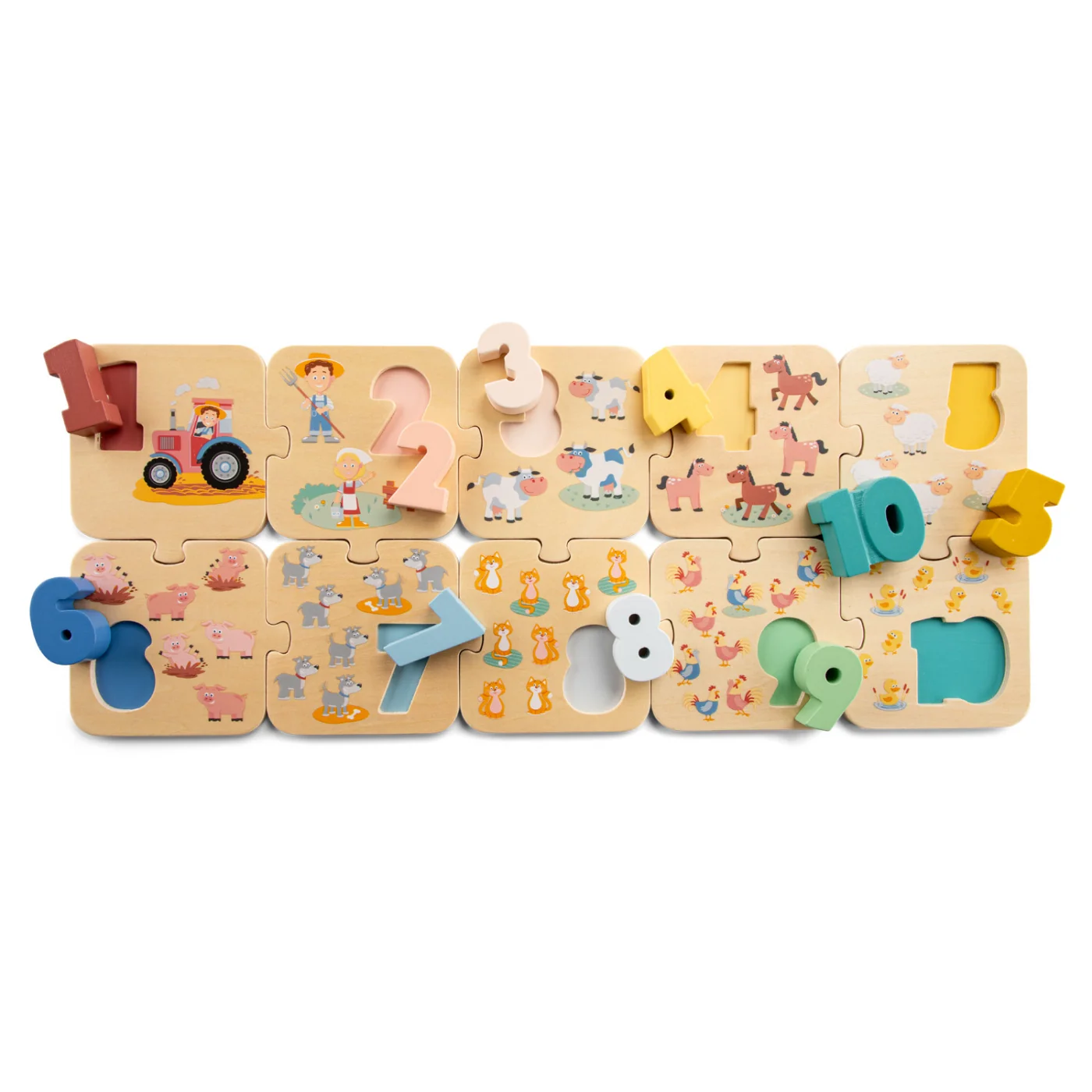New Classic Toys Puzzle - Učíme se číslice - farma