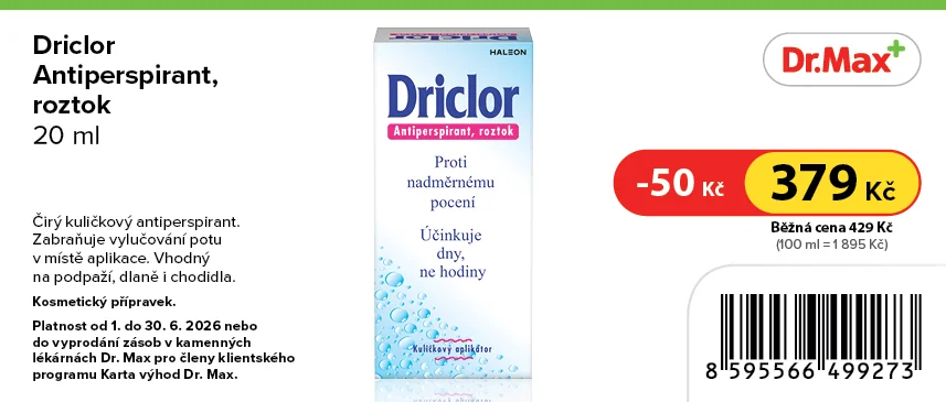 Driclor Proti nadměrnému pocení roll-on 20 ml Driclor Proti nadměrnému pocení roll-on 20 ml