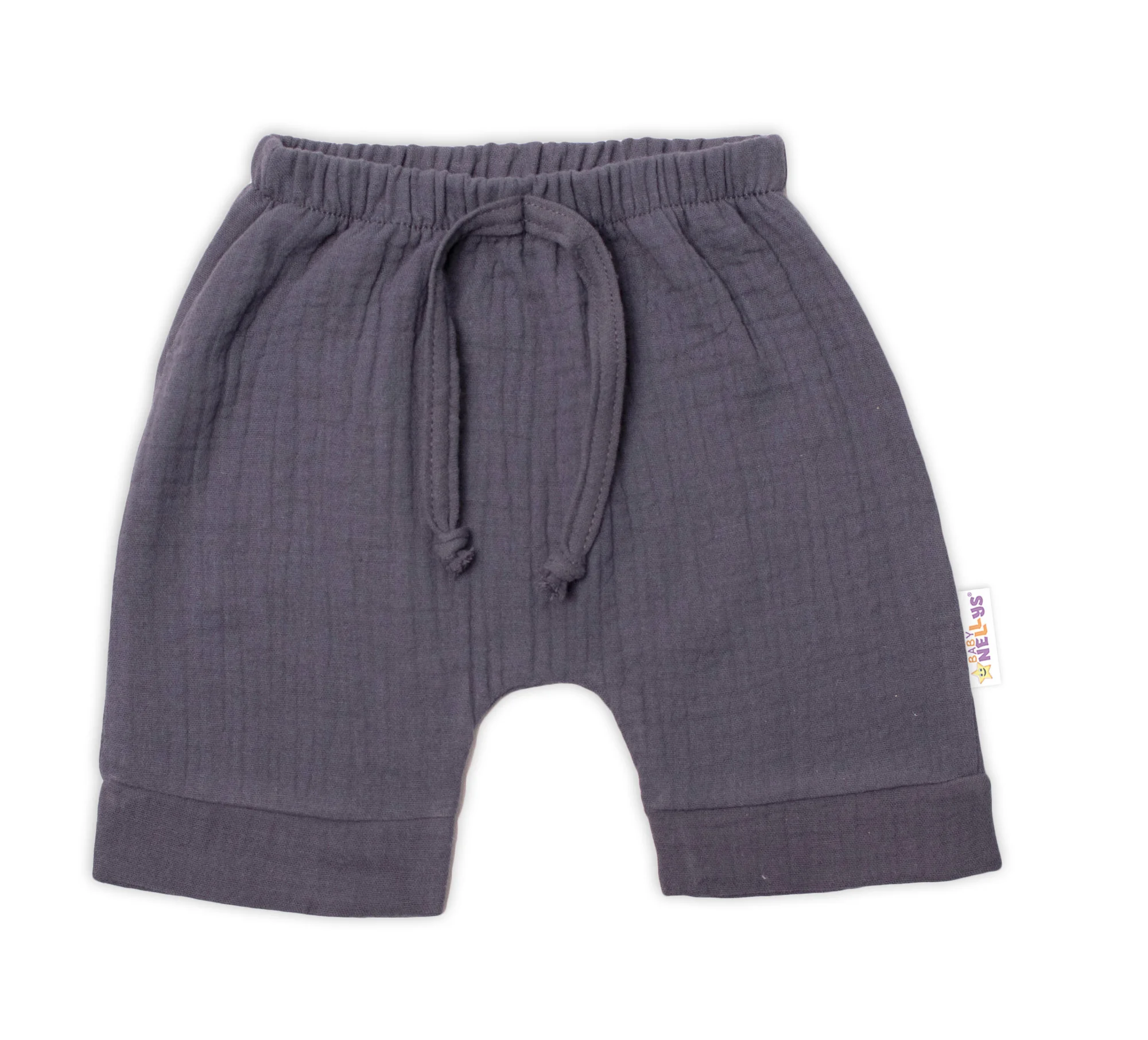 Baby Nellys 2-dílná mušelínová soupravička, tričko + kraťasky BOY, granát