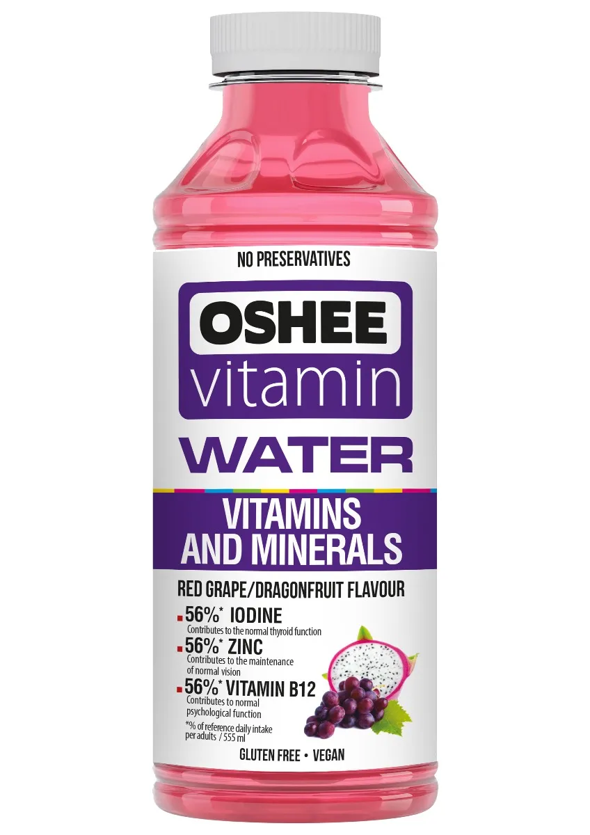 OSHEE Vitamínová voda minerály & vitamíny hrozen–pitaya