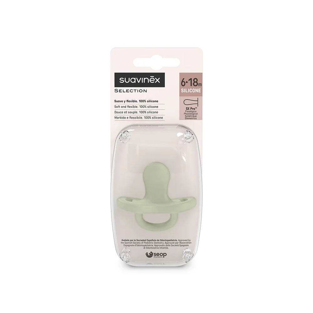 Suavinex Colour Essence Fyziologický dudlík 6–18m 1 ks zelený