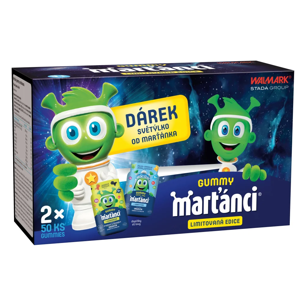 Marťánci Gummy 2x50 ks + světýlko