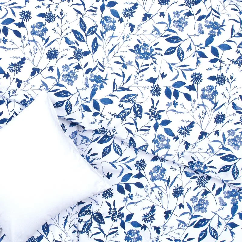 SCANquilt povlečení KLASIK brianna bílomodrá 140 x 200/70 x 90 cm