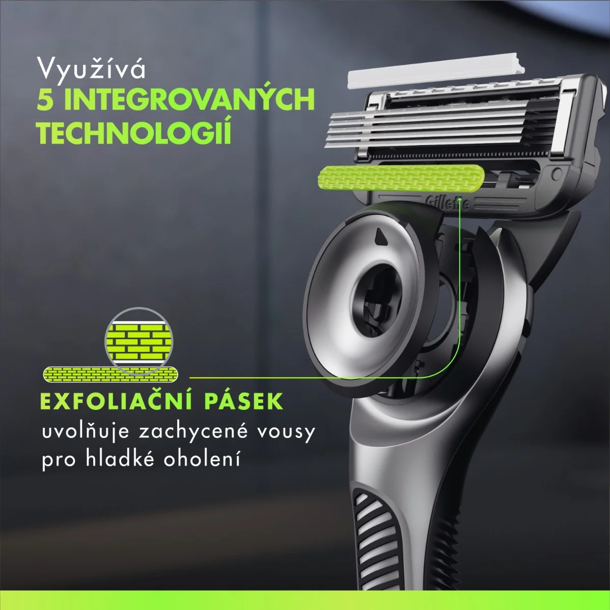 Gillette Labs Holicí strojek + hlavice + nástěnný držáček