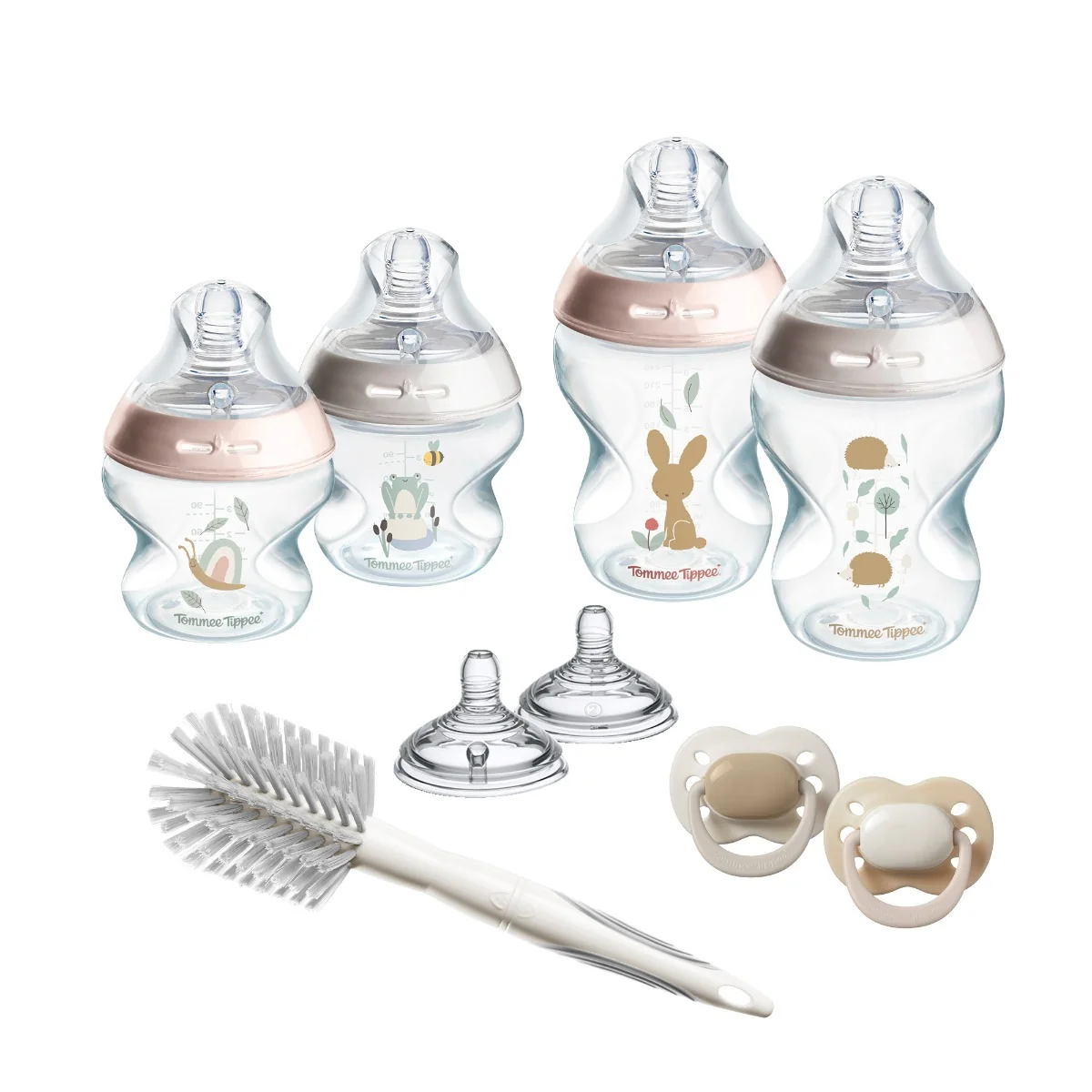 Tommee Tippee Natural Start Anti-Colic Samosterilizační lahvičky 0m+ novorozenecký starter kit 9 ks růžová
