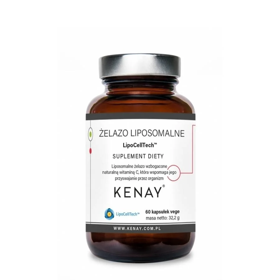Kenay Liposomální železo LipoCellTech s vitaminem C 60 kapslí