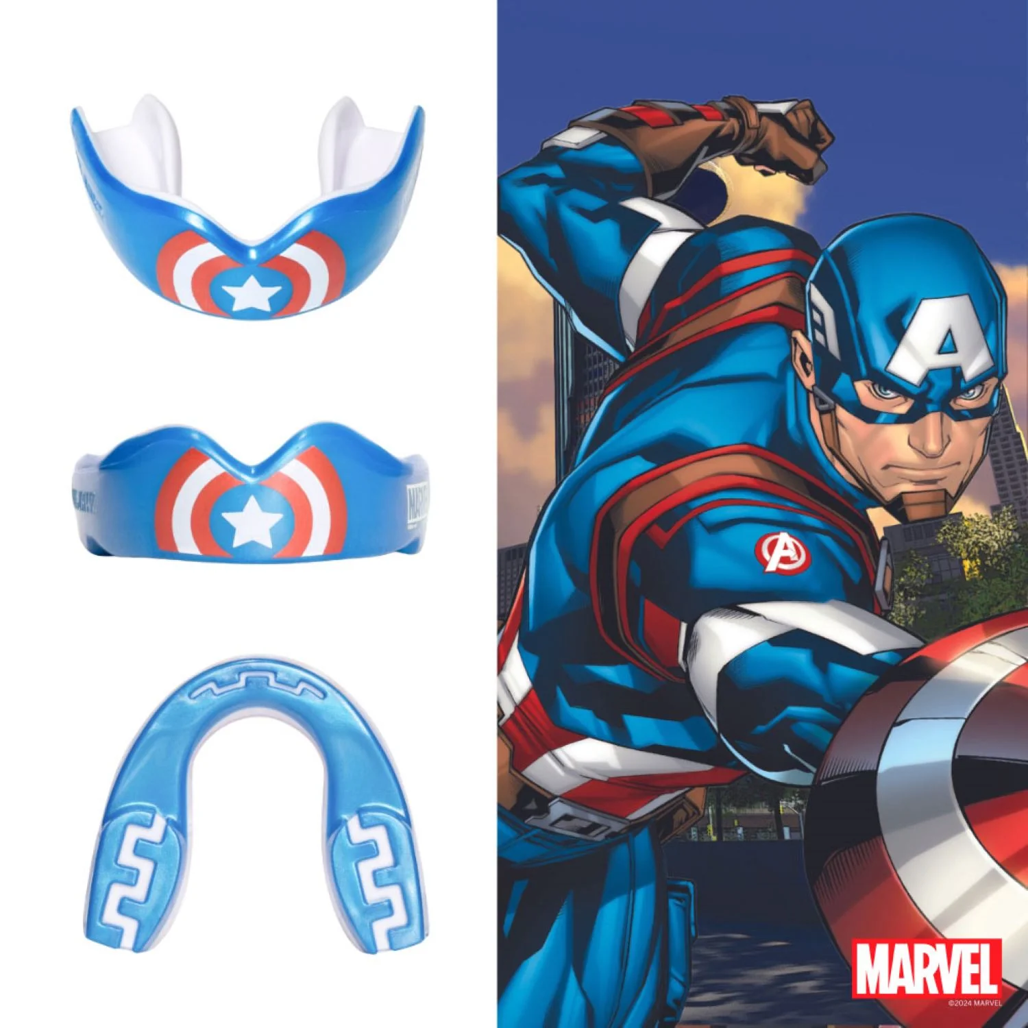 SAFEJAWZ Chránič zubů Captain America, Velikost: Junior