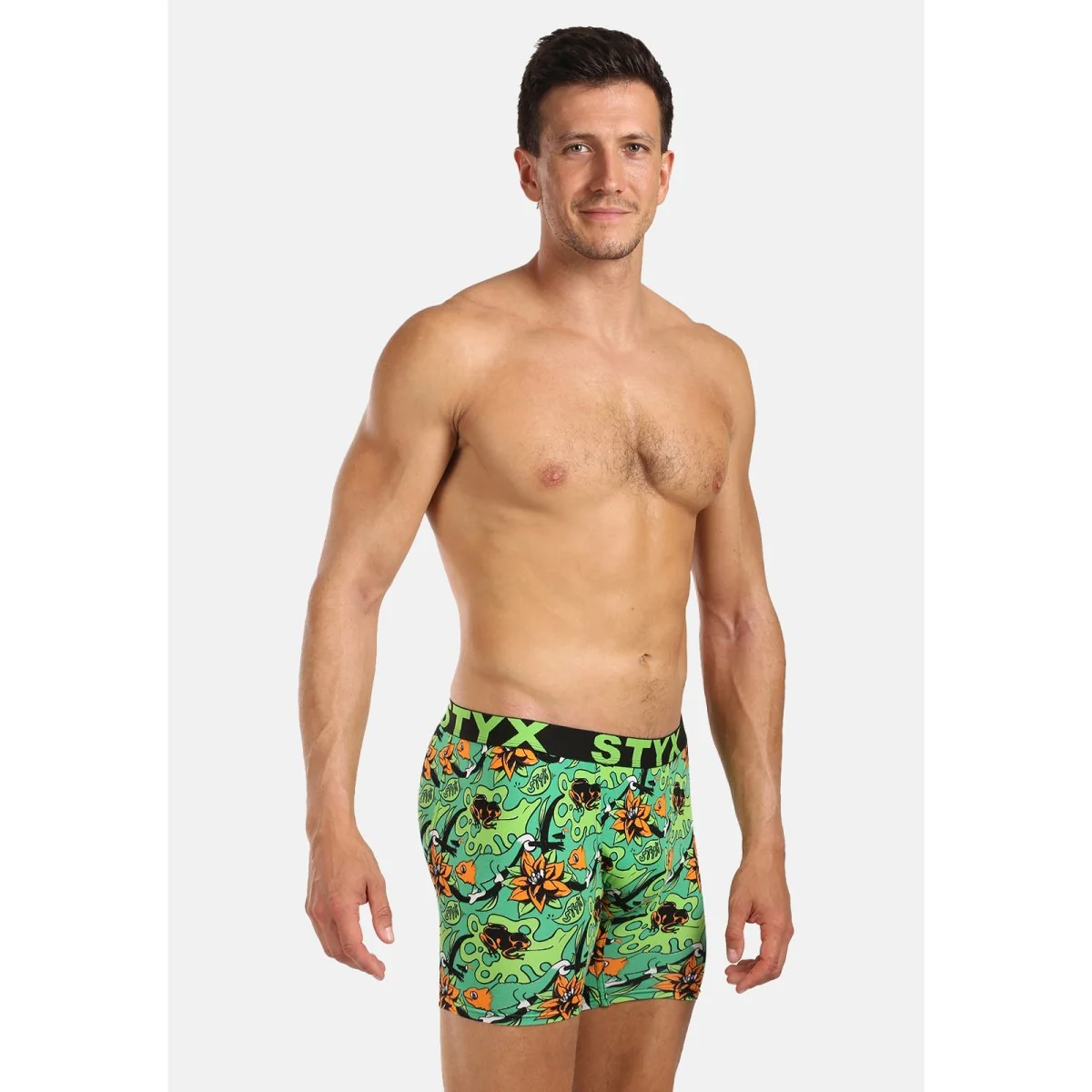 Styx Pánské boxerky long art sportovní guma tropic (UN1557) XL