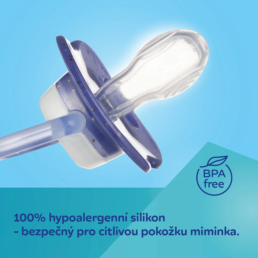 Canpol babies Svítící silikonový dudlík symetrický 18m+ 2 ks kluk