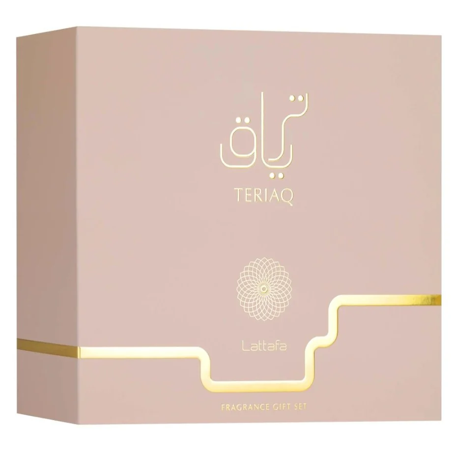 Lattafa Dárkový set Teriaq - Parfém 100ml + Olejový parfém 12ml + Vlasový sprej 50ml