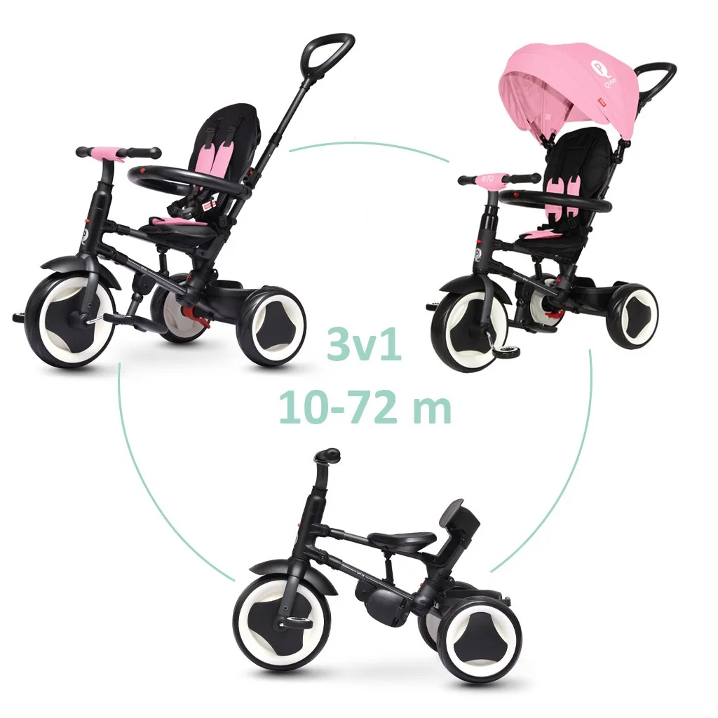 QPlay Tříkolka Rito eva Pink, věk 10-72 měsíců