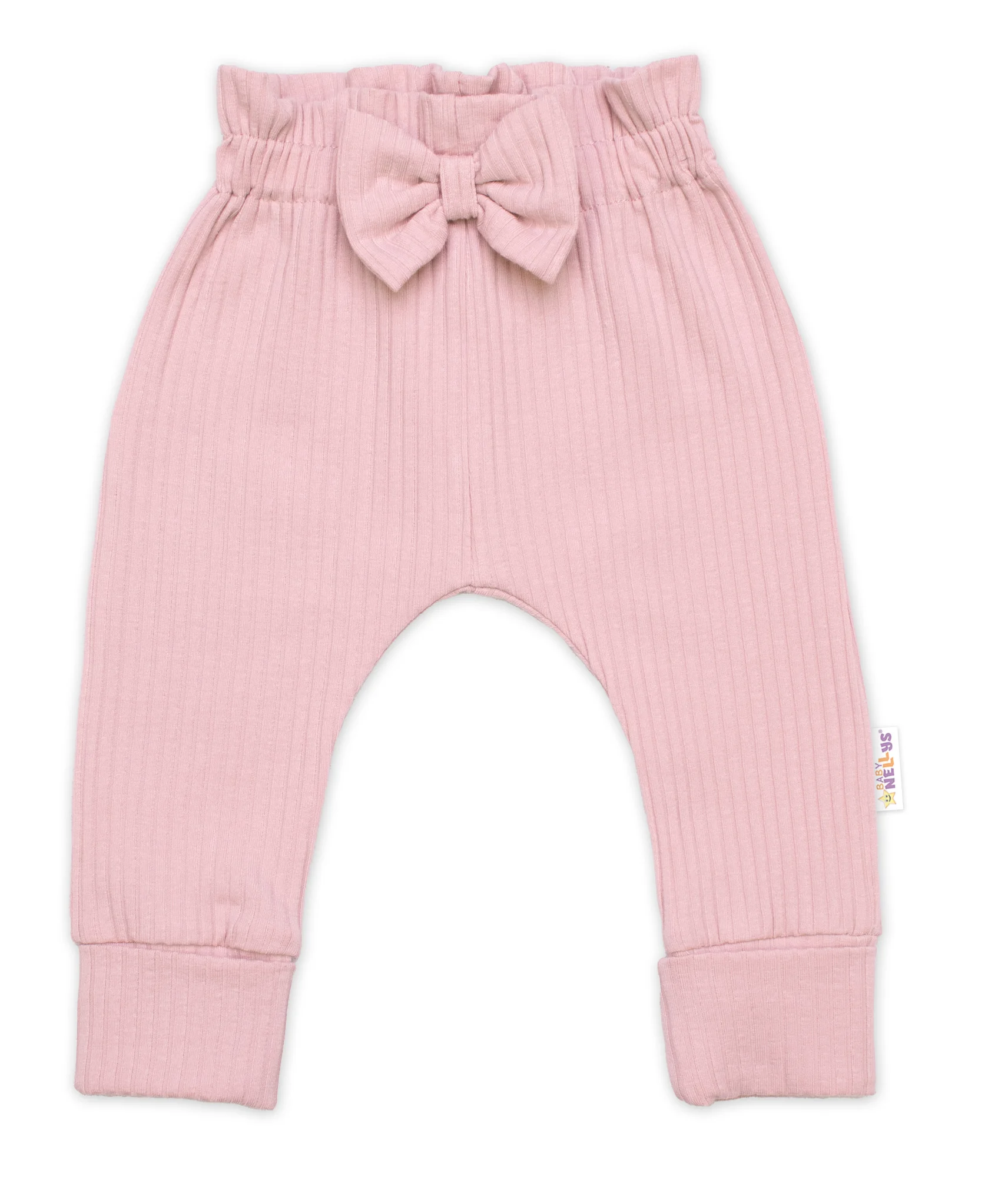 Baby Nellys Žebrovaná rostoucí souprava 3D, Baby Girl - pudrově růžová, vel. 68/74