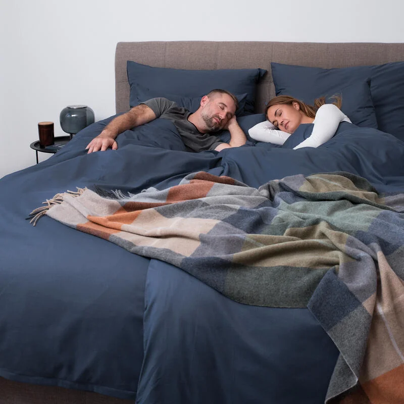 SCANquilt povlečení KLASIK PLUS UNI šedomodrá 140 x 200/70 x 90 cm