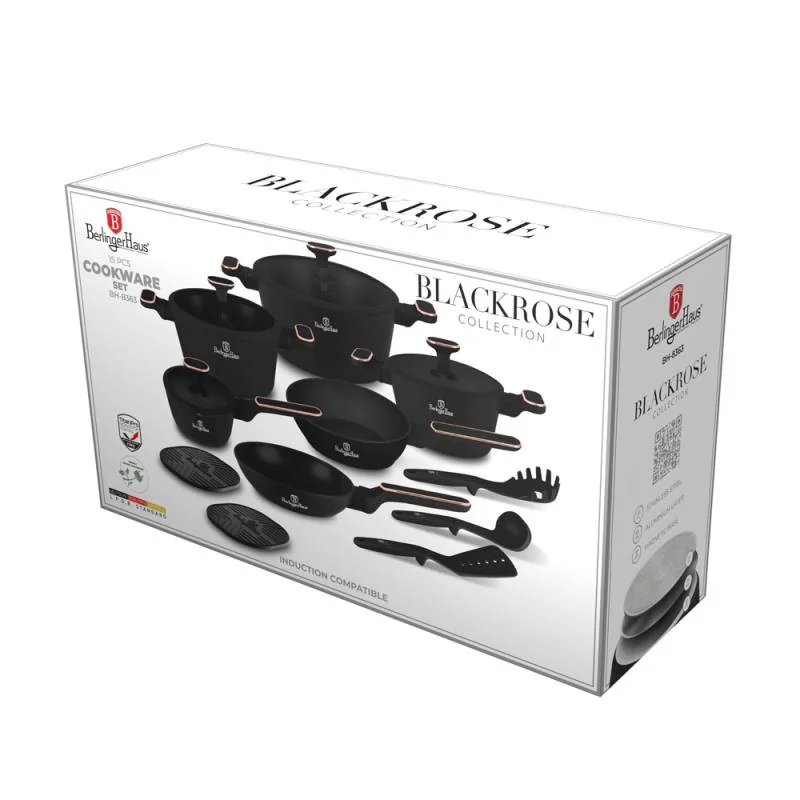 Berlingerhaus Sada nádobí s titanovým povrchem 15 ks Black Rose Collection