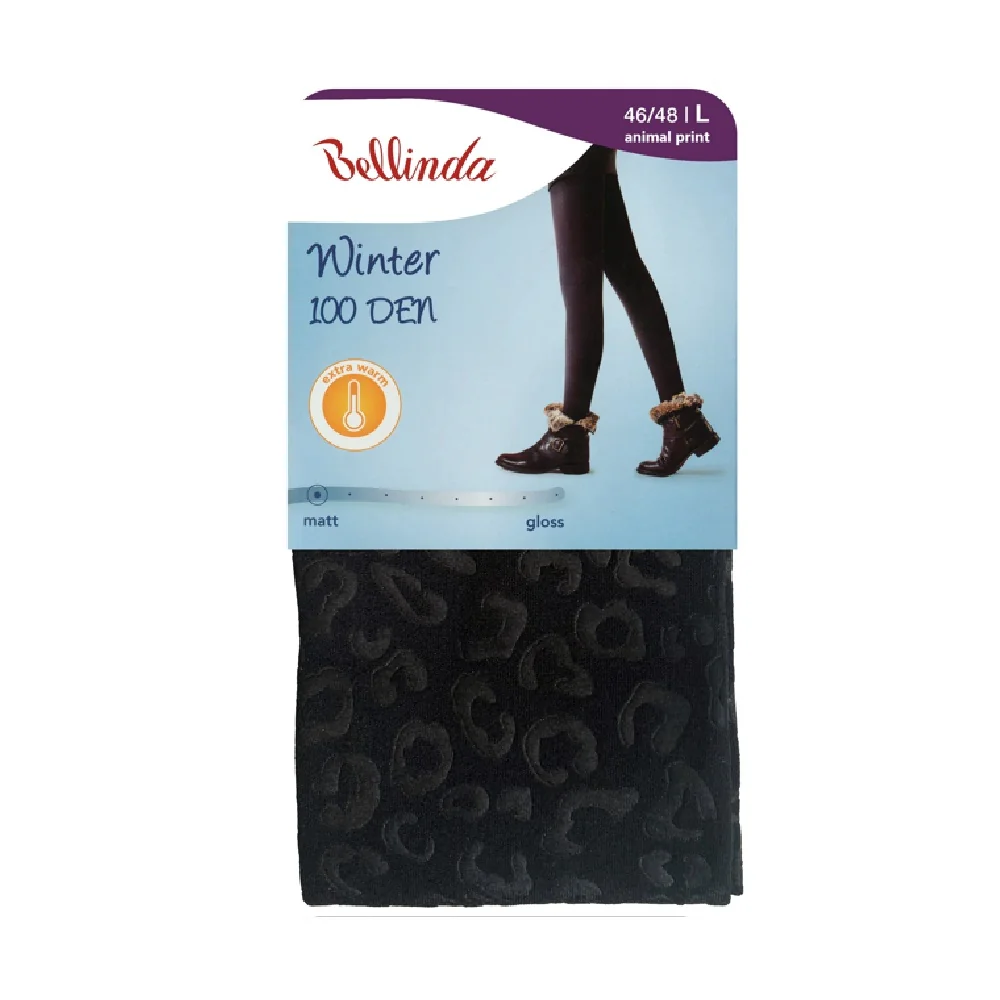 Bellinda Winter 100 DEN vel. 48 dámské teplé punčochové kalhoty hot print
