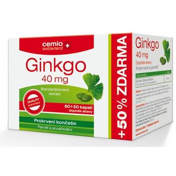 Cemio Ginkgo 40 mg 60+30 kapslí