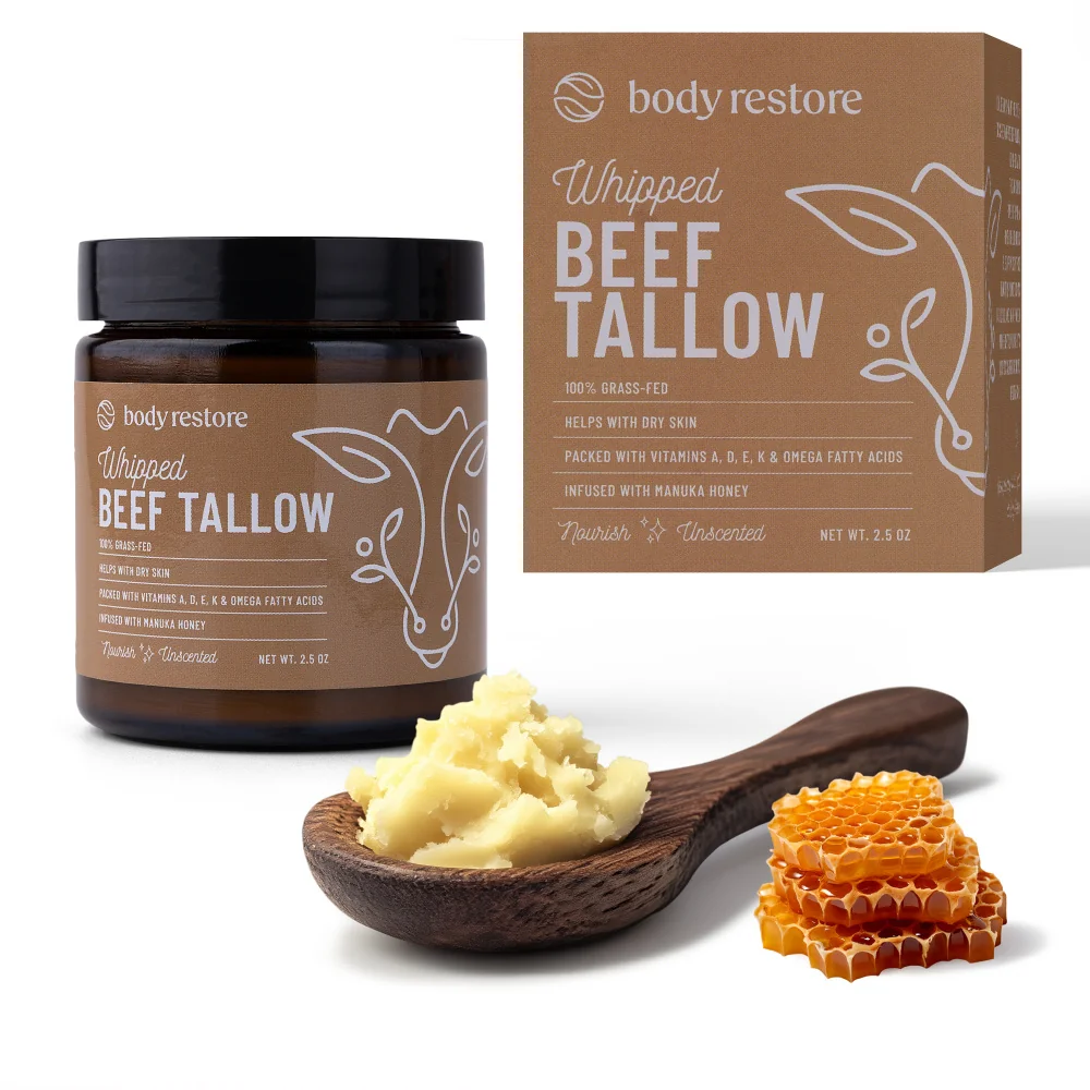 Body Restore Našlehaný tělový krém z hovězího loje bez parfemace 71 g