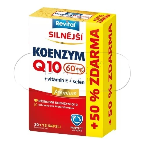 REVITAL Koenzym Q10 60mg +Se+vit.E cps.30+15 zdarma