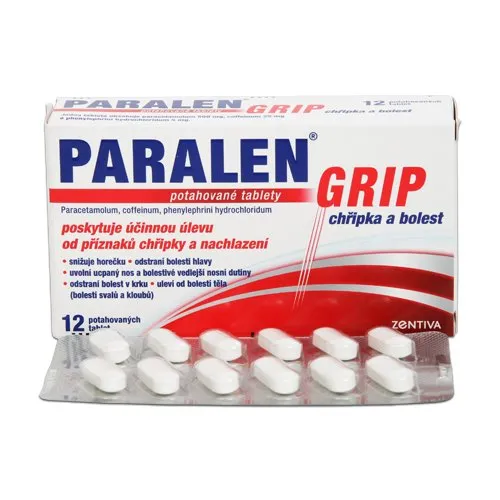 Paralen Grip chřipka a bolest 12 tablet