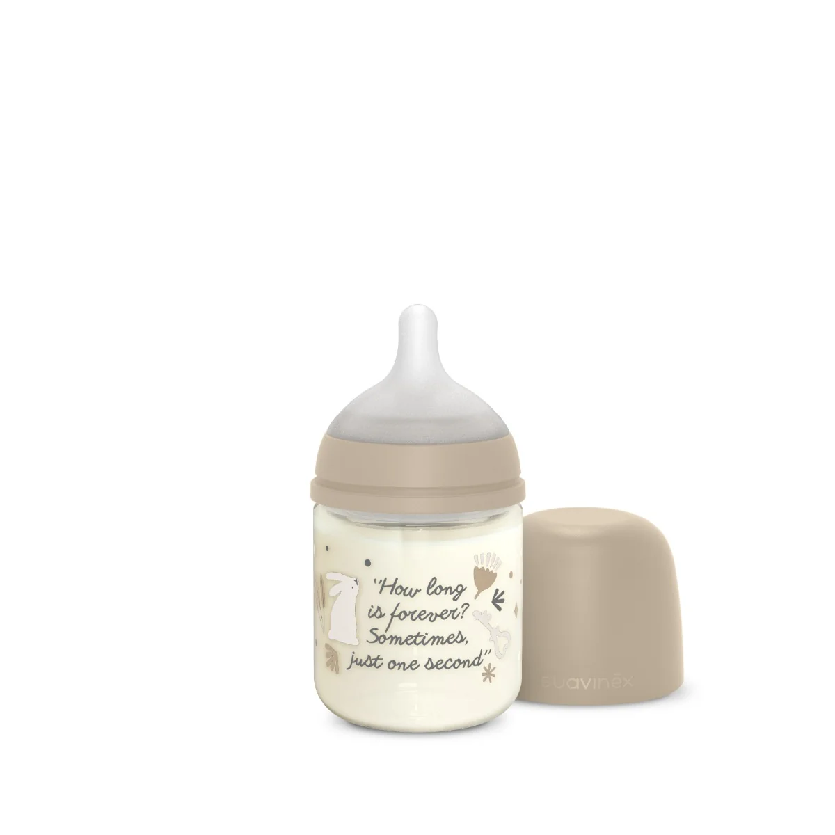 Suavinex Wonderland Skleněná láhev fyziologická SX PRO průtok S 0m+ 120 ml 1 ks krémová