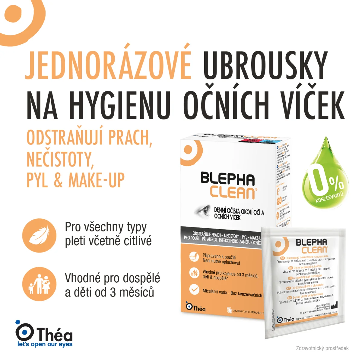 Blephaclean Hygiena očního víčka sterilní tampony 20 ks