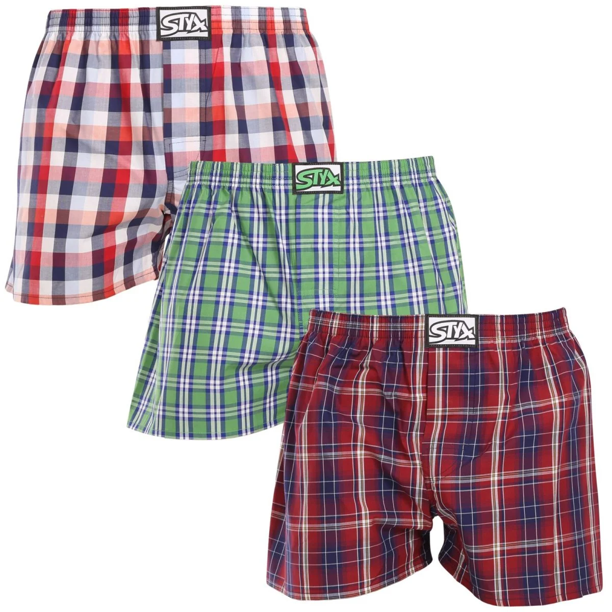 Styx 3PACK pánské trenky klasická guma vícebarevné (3A20246) L 