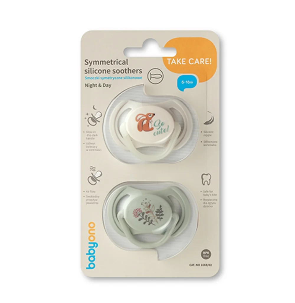 Babyono Dudlíky symetrické 6-18m 2 ks