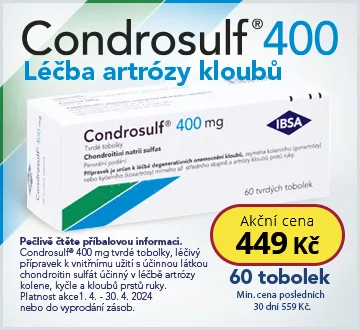 Condrosulf 400 449 Kč (duben 2024)