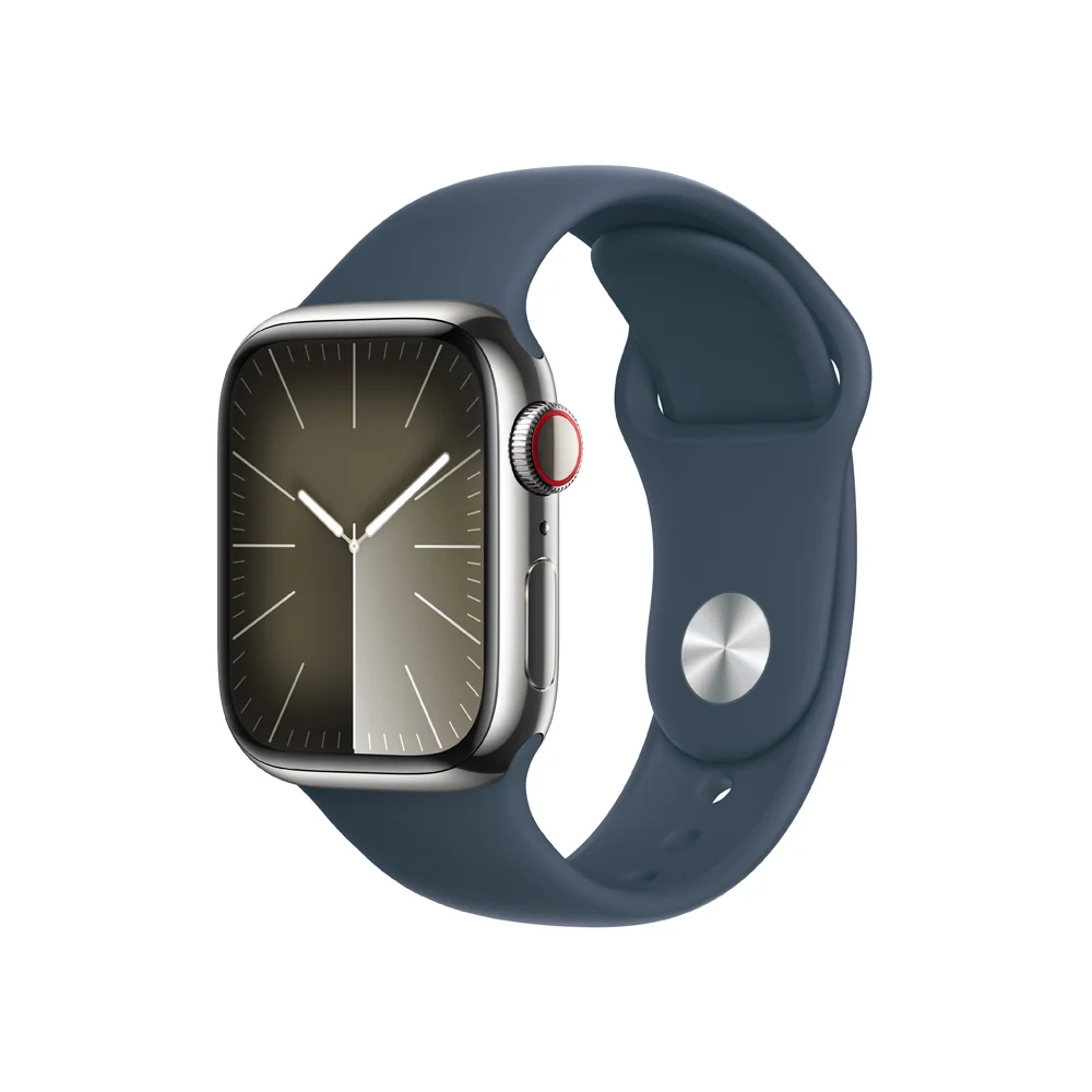 Apple Watch S9 Cellular 41 mm sport band S/M smart hodinky Silver/Storm Blue