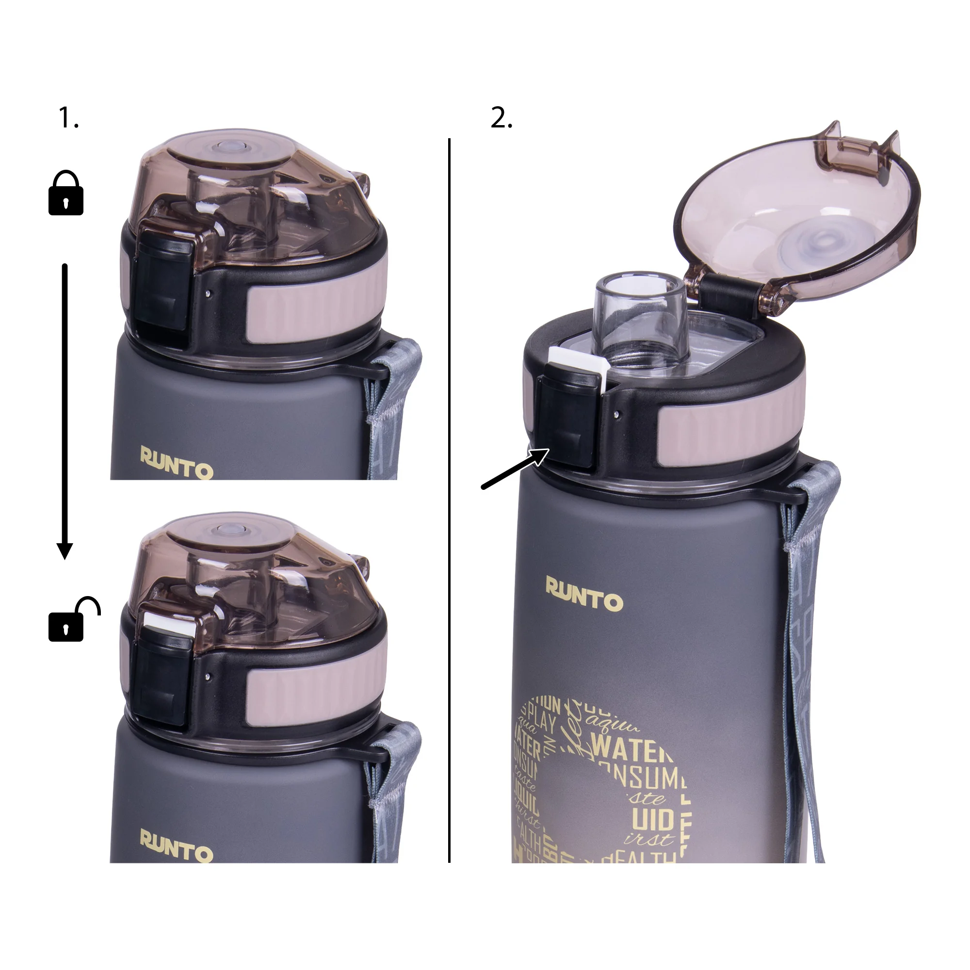RUNTO Láhev AQUA-GO 800ml Brown