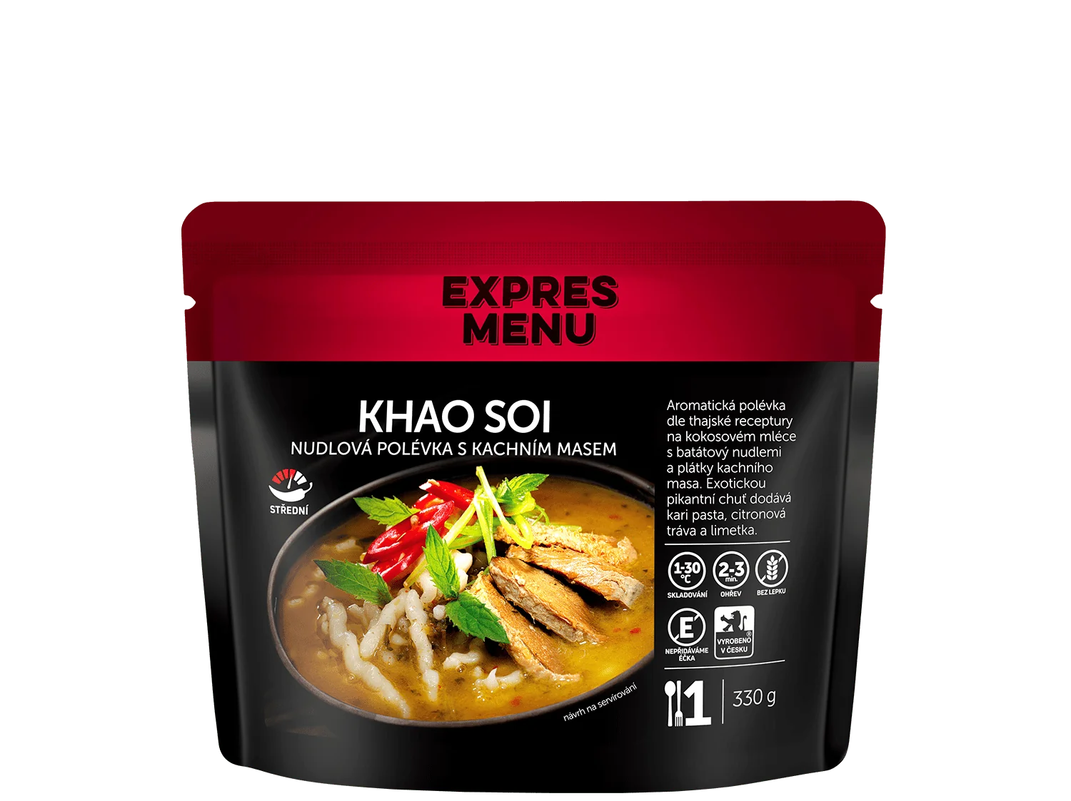 EXPRES MENU Khao Soi - Thajská nudlová polévka s kachním masem 330 g (1 porce)