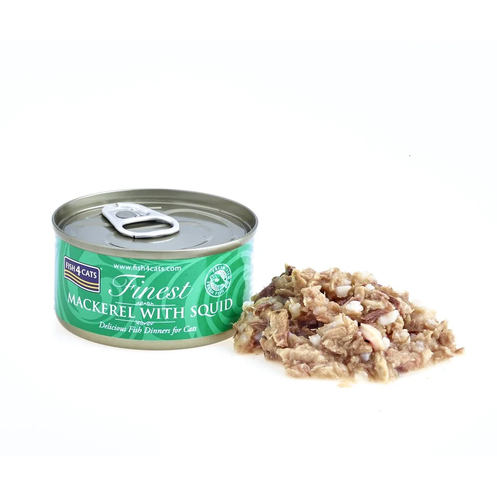 Fish4Cats Konzerva pro kočky Finest makrela s olihní 70 g